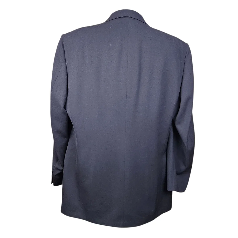 VTG Evan Picone Mens Size 46L Navy Blue  Two Button All Wool Blazer